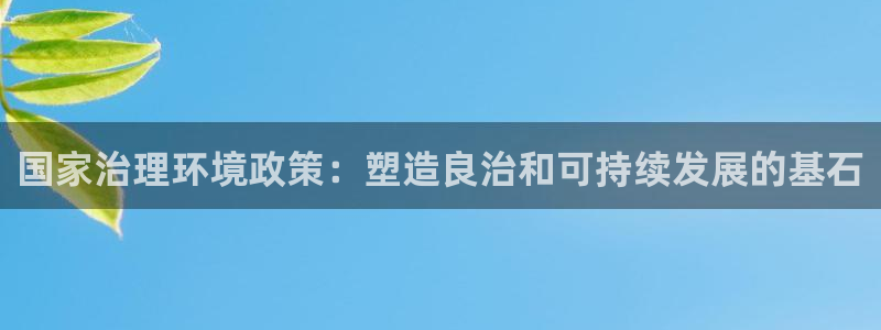 凯发官方首页：国家治理环境政策：塑造良治和可持续发展的基石